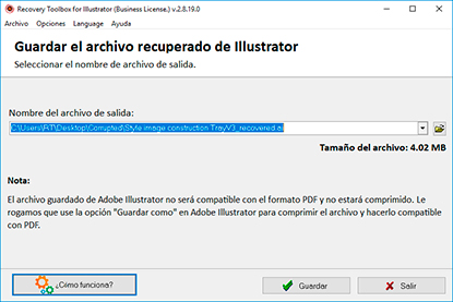 Grabación de los datos recuperados