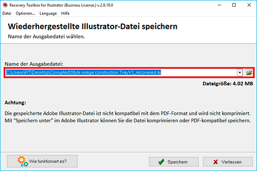 Illustrator wiederherstellen