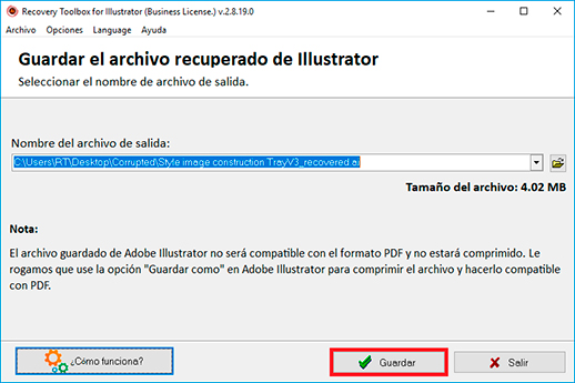 recuperar archivo illustrator