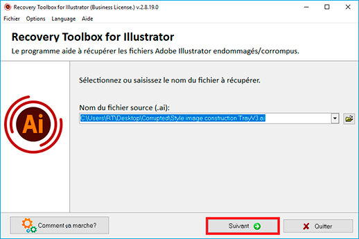 logiciel de réparation Adobe Illustrator
