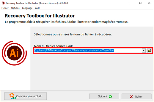 corriger le fichier Illustrator