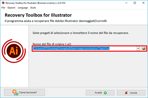 correggere il file Illustrator