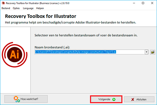 Adobe Illustrator reparatiesoftware