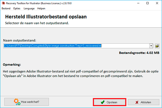 herstel beschadigd illustratorbestand