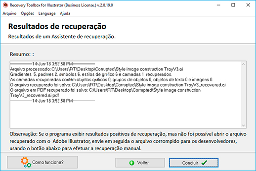 ferramenta de recuperação de arquivos do Adobe Illustrator
